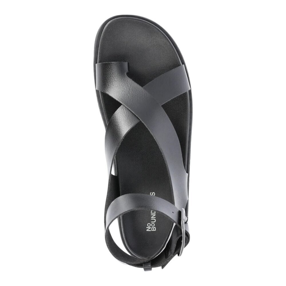 No Boundaries Women's X-Strap Toe Loop Sandals, Size 7, Black, Medium Width - Picture 5 of 5
